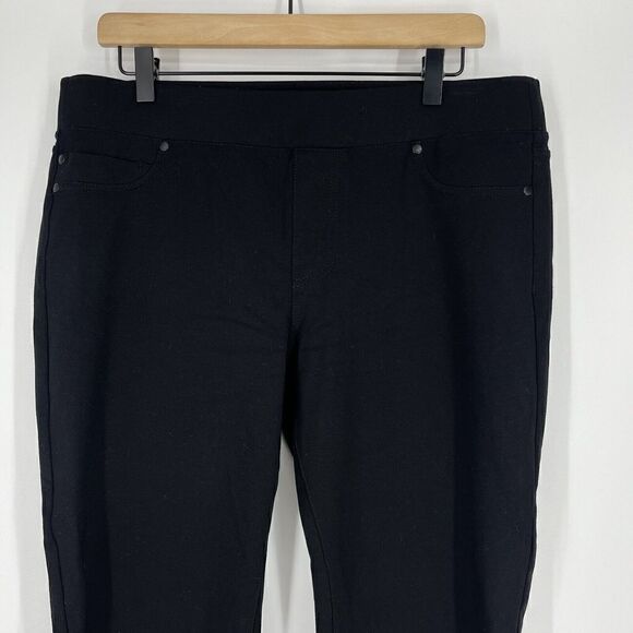 Liverpool Pants Size 14/32 Womens Black Skinny Stretch Casual Pull On Ponte Knit - Picture 2 of 7